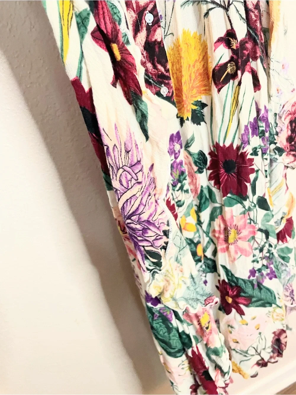 Free People Bonita Floral Ruffle Midi Dress XS